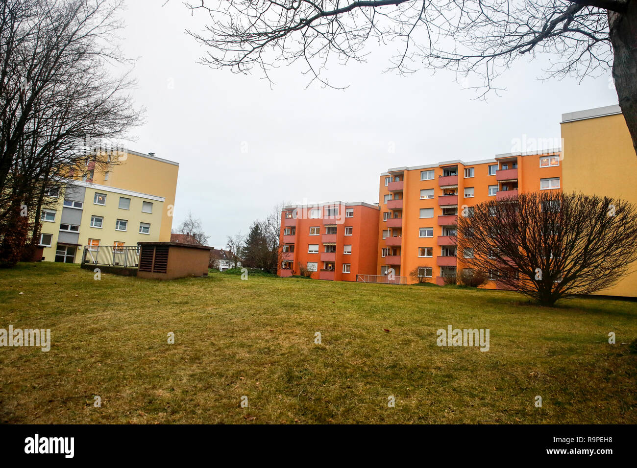 Residential complex at Nuremberg. Bavaria, Germany. Stock Photo