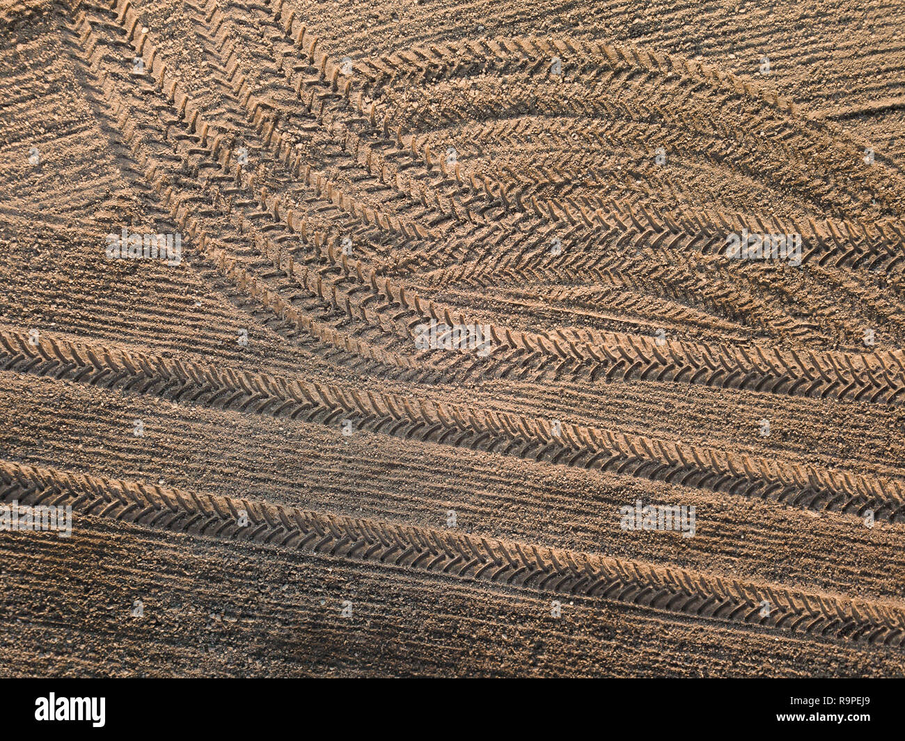 Spring arable land. View from above. Field and beautiful patterns from ...