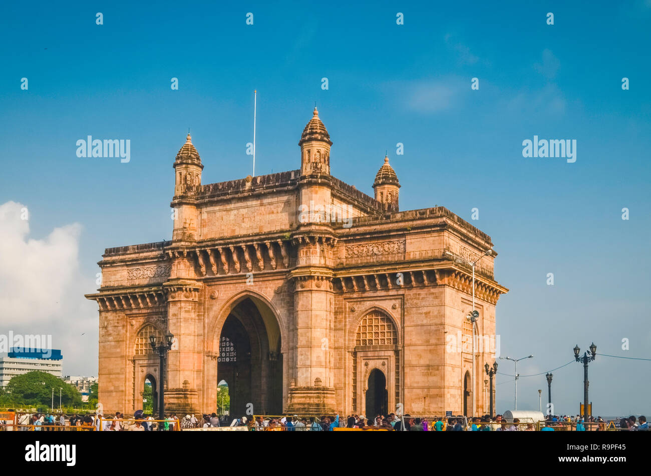 The Gateway of India monument on a sunny day, Mumbai, Maharashtra, India, Asia Stock Photo