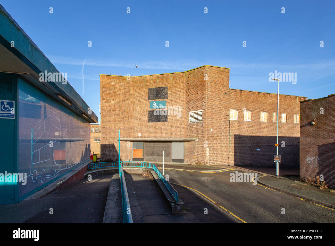 Delivery entrance of closed down BHS department store in Crewe Cheshire UK Stock Photo