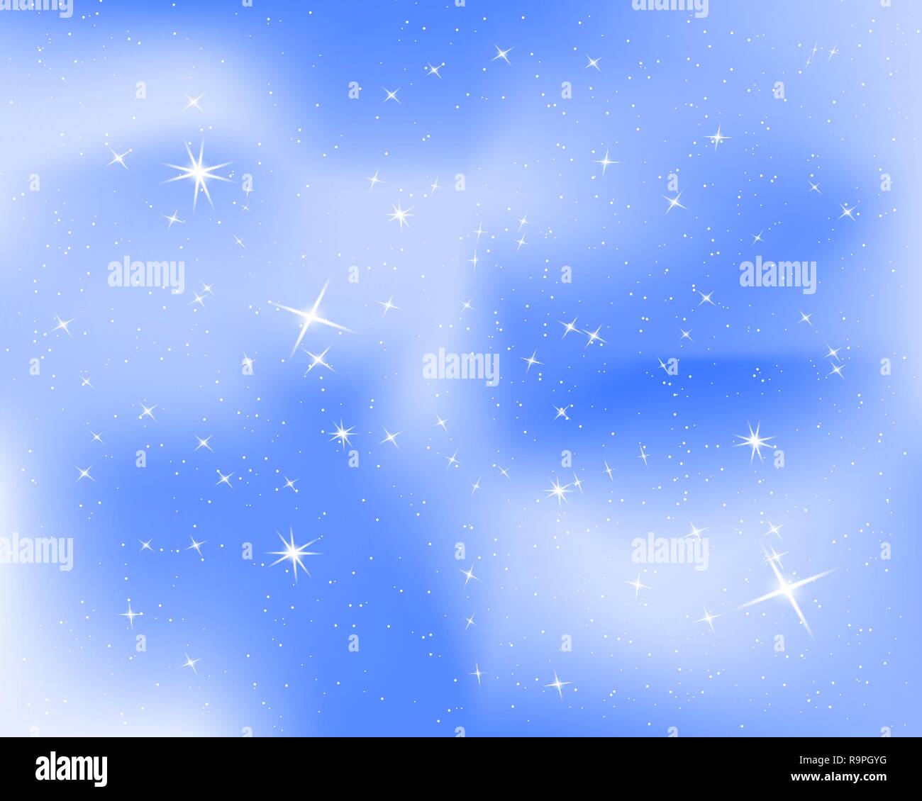 Night Sky With Stars And Clouds Sparkle Starry Blue Background Nice Design For Baby Room Vector Illustration Stock Vector Image Art Alamy