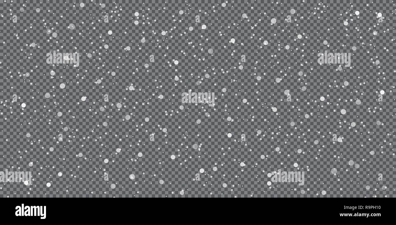 Falling snow on a transparent background. Vector illustration. Winter ...