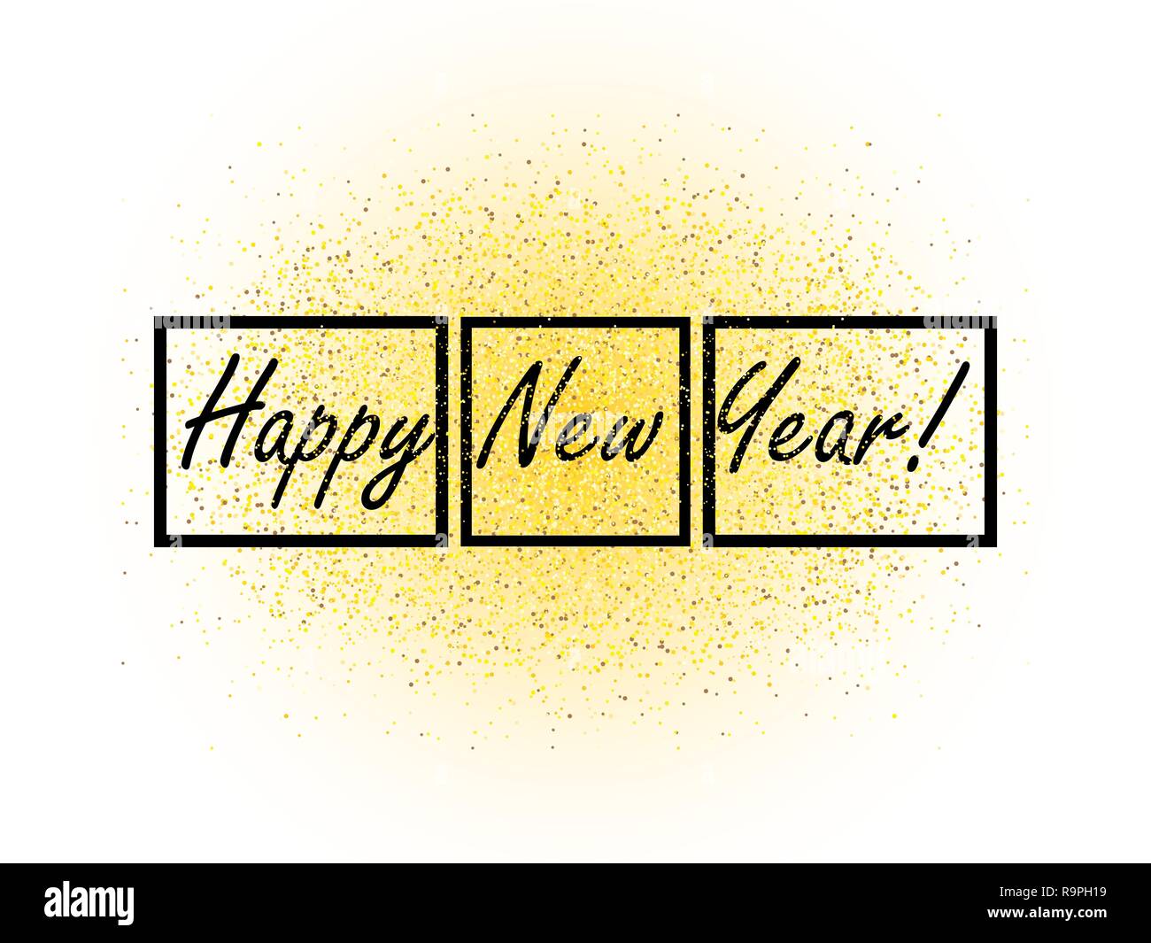 Happy New Year background. Greeting card design template. Vector