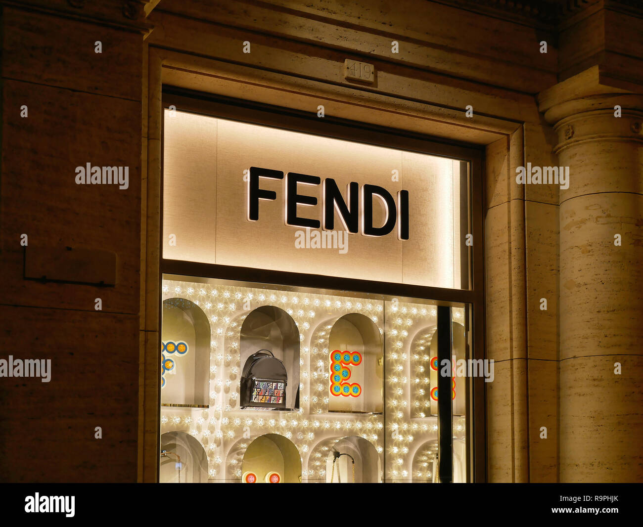 Rome Italy August 2018 Fendi Store Condotti Rome City – Stock