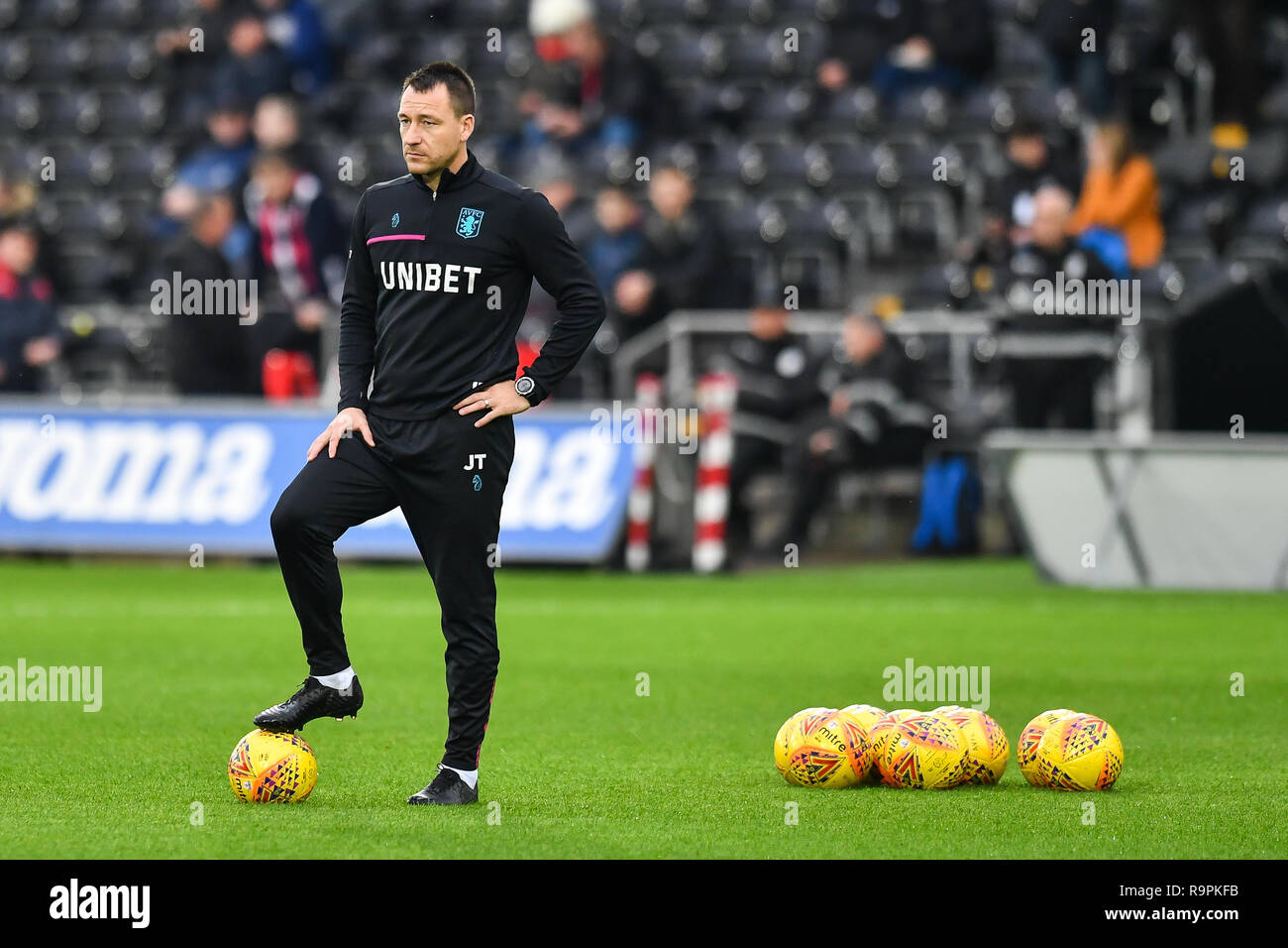 26th December 2018, Liberty Stadium, Swansea, Wales; Sky Bet Championship, Swansea vs  Aston Villa ; John Terry Aston Villas assistant coach during the pre-match warm-up   Credit: Craig Thomas/News Images  English Football League images are subject to DataCo Licence Stock Photo