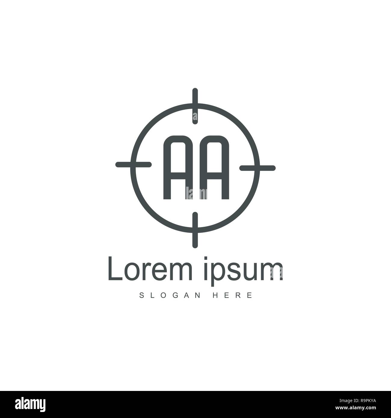 Initial Letter AA Logo Template Vector Design Stock Vector
