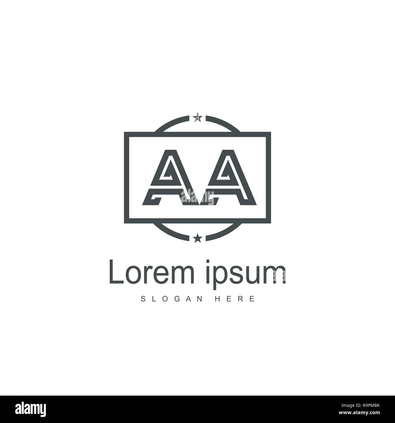 Initial Letter AA Logo Template Vector Design Stock Vector