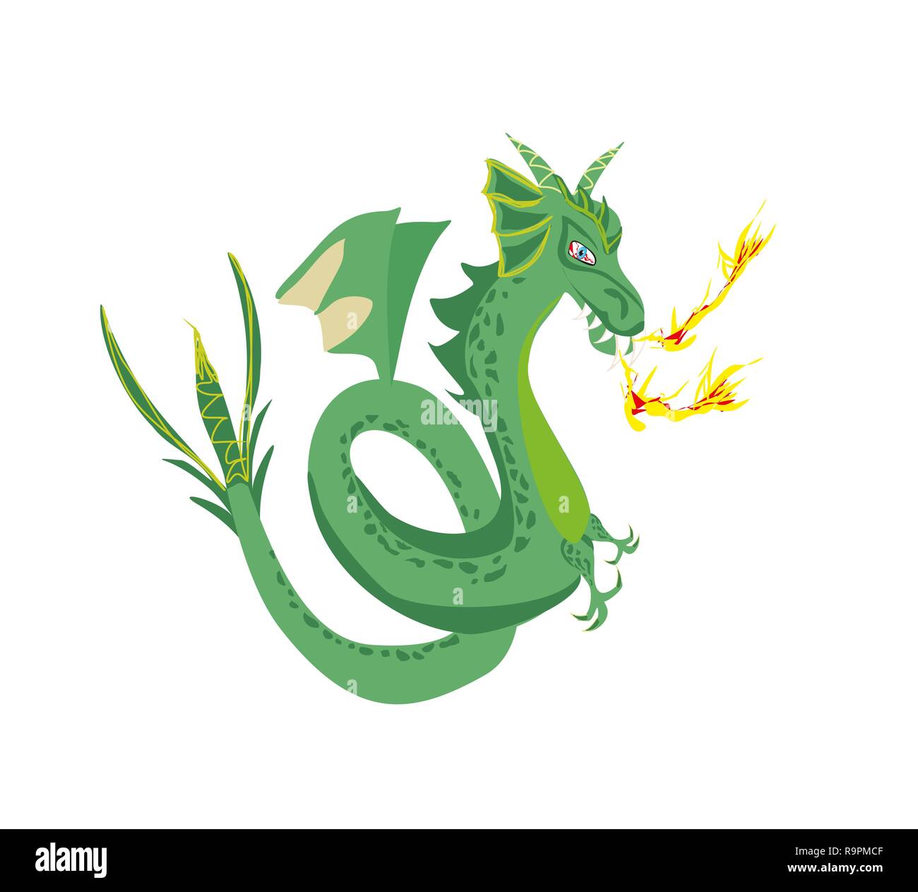 the dragon blows fire Stock Vector Image & Art Alamy