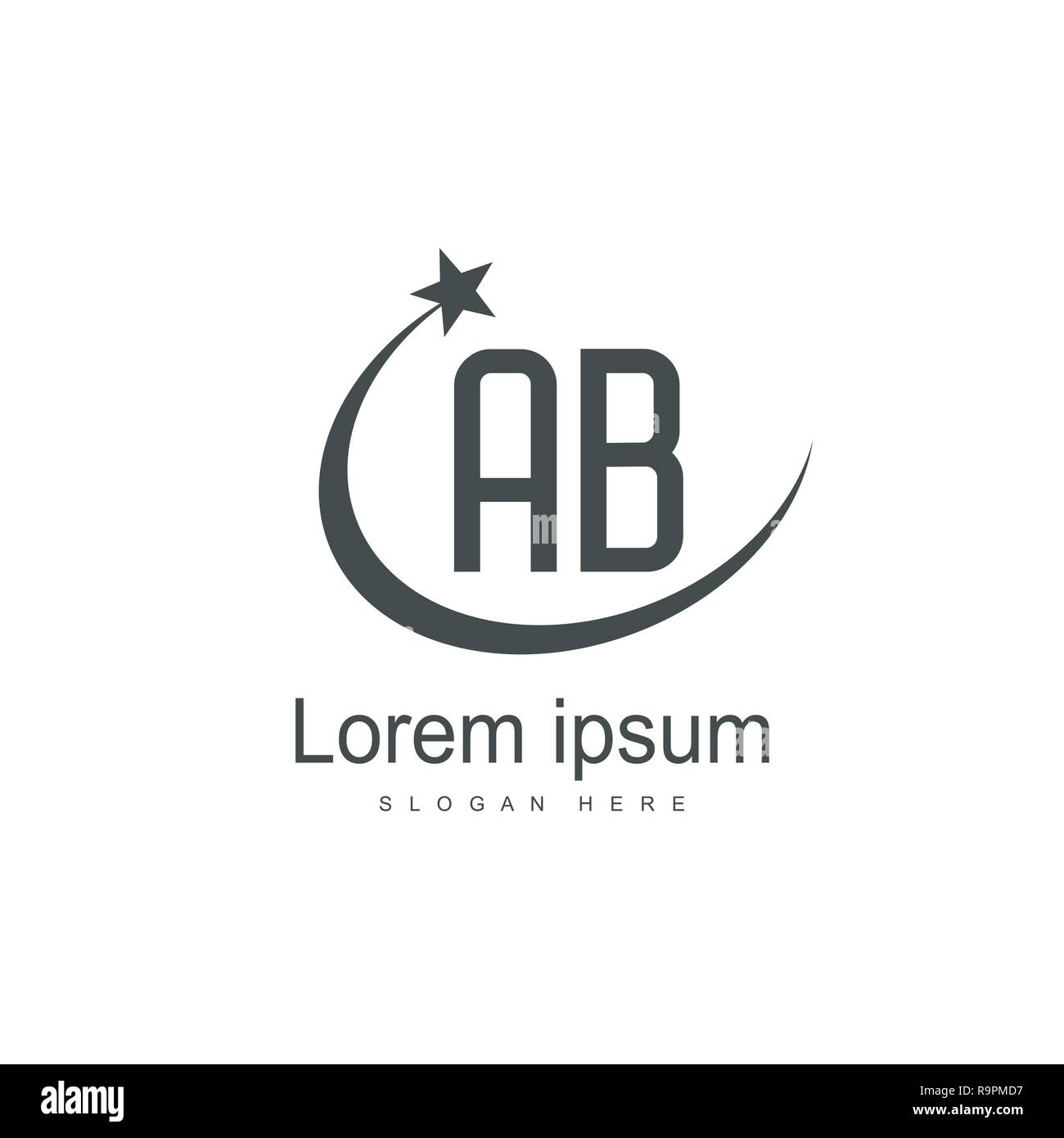 Initial Letter AB Logo Template Vector Design Stock Vector Image & Art ...