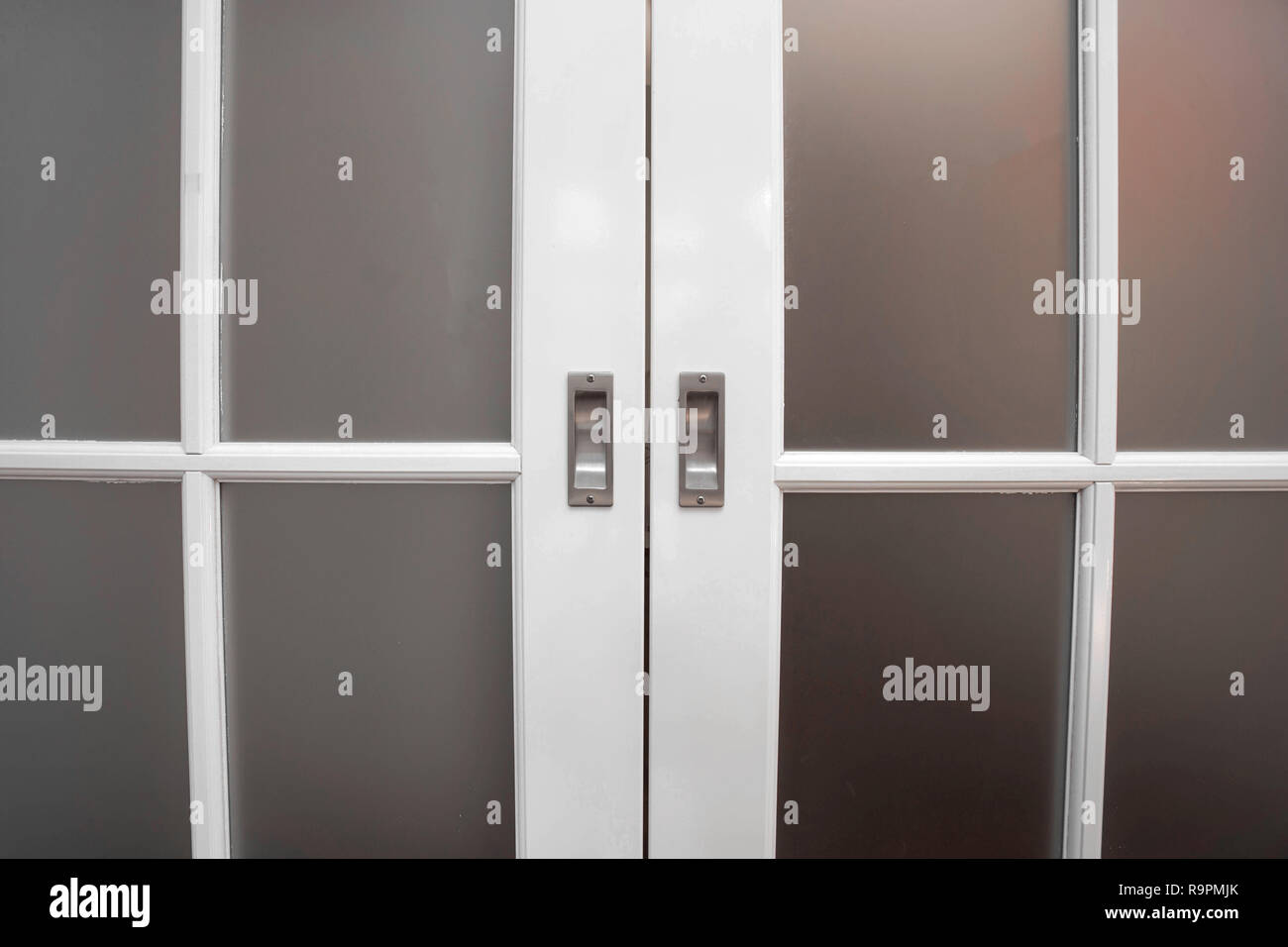 Sliding Glass And Wood Door Close Up Vintage Design Home