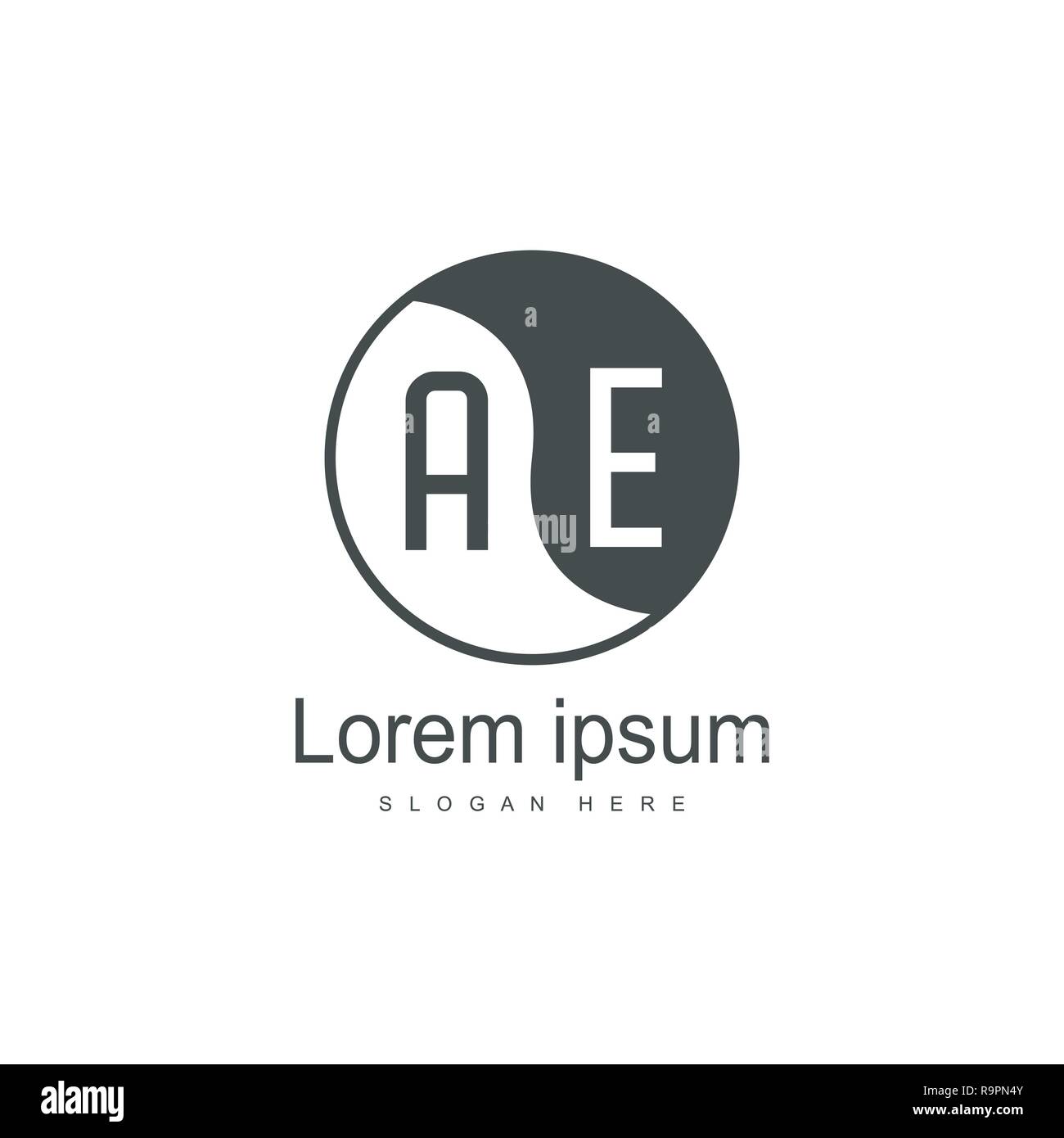 Initial Letter AE Logo Template Vector Design Stock Vector Image & Art ...