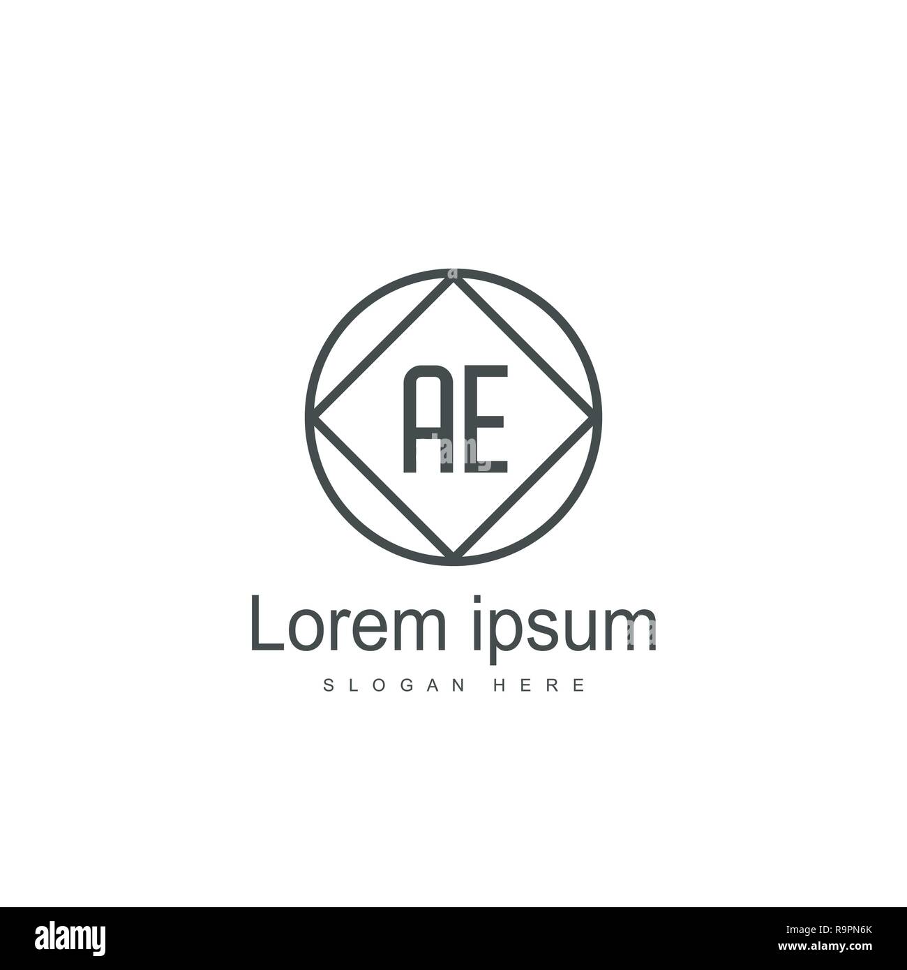 Initial Letter AE Logo Template Vector Design Stock Vector Image & Art ...