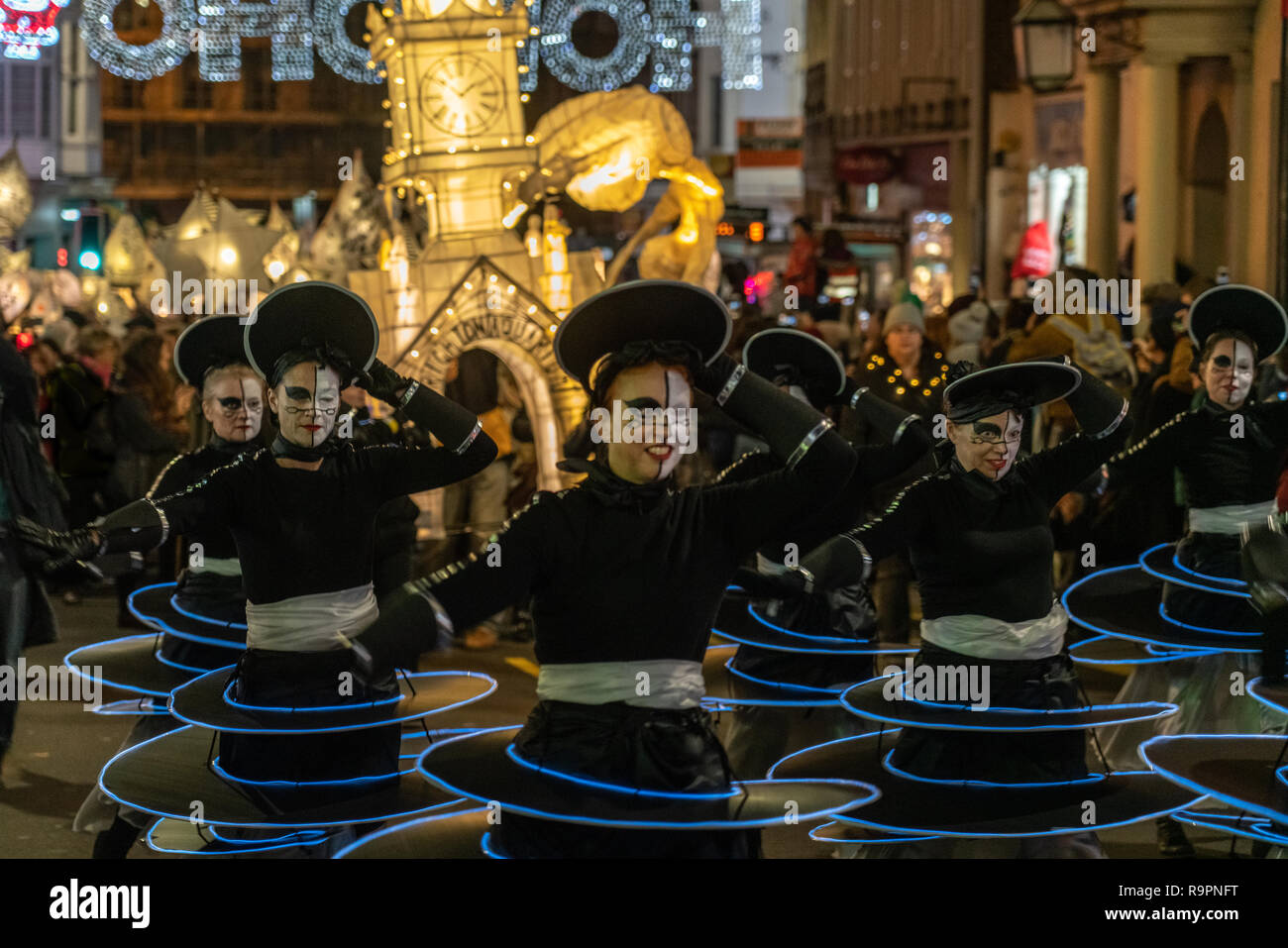 Burning of the Clocks dancers Stock Photo