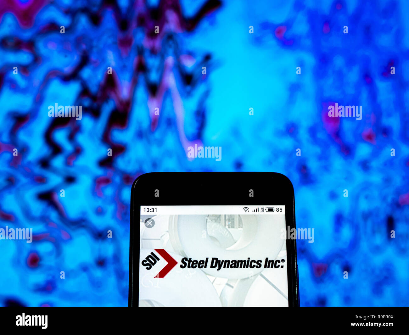 Steel Dynamics Company logo seen displayed on smart phone Stock Photo Alamy