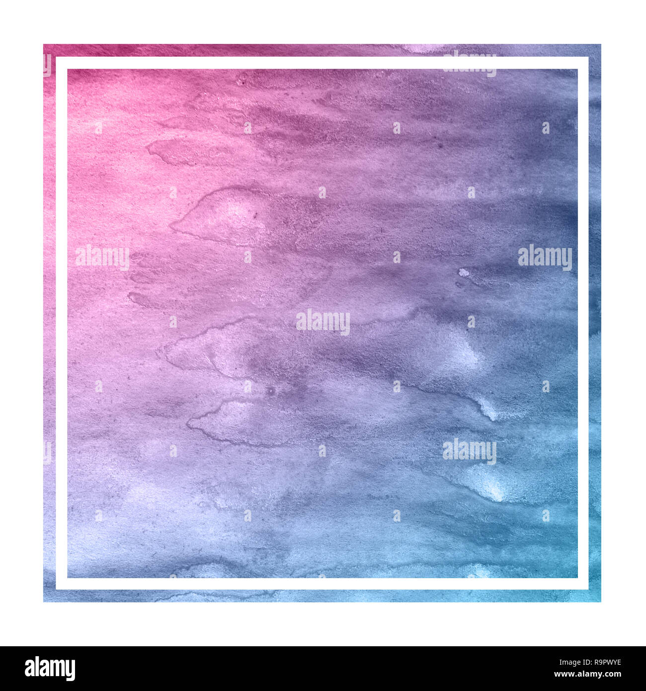 Space colors hand drawn watercolor rectangular frame background texture ...