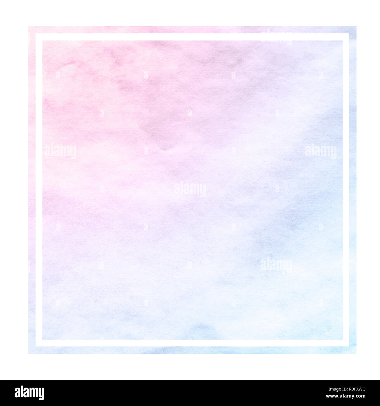 Space colors hand drawn watercolor rectangular frame background texture ...