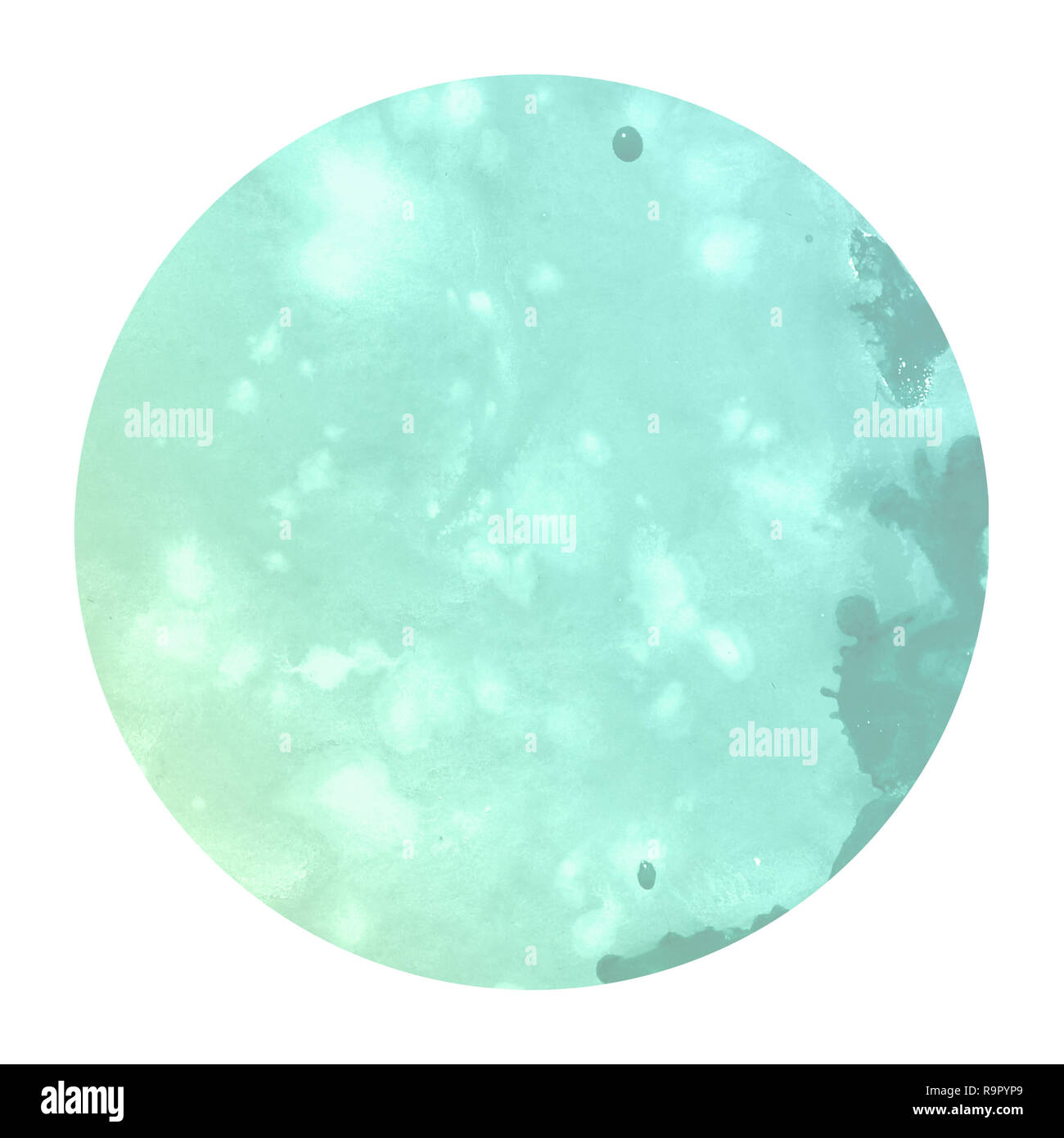 Turquoise Element Model Turquoise hand drawn watercolor circular frame background texture with ...