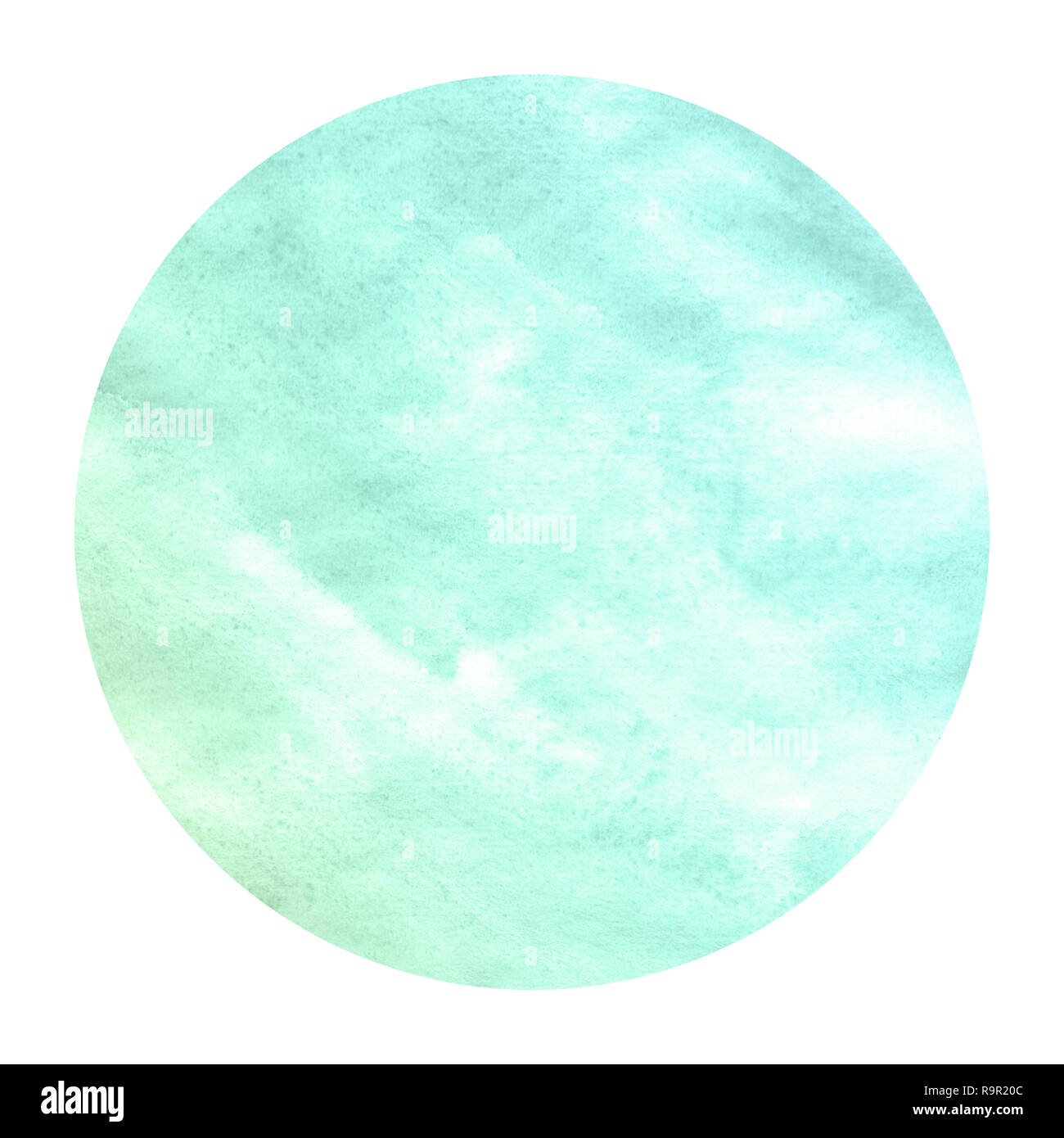 Turquoise Element Model Turquoise hand drawn watercolor circular frame background texture with ...