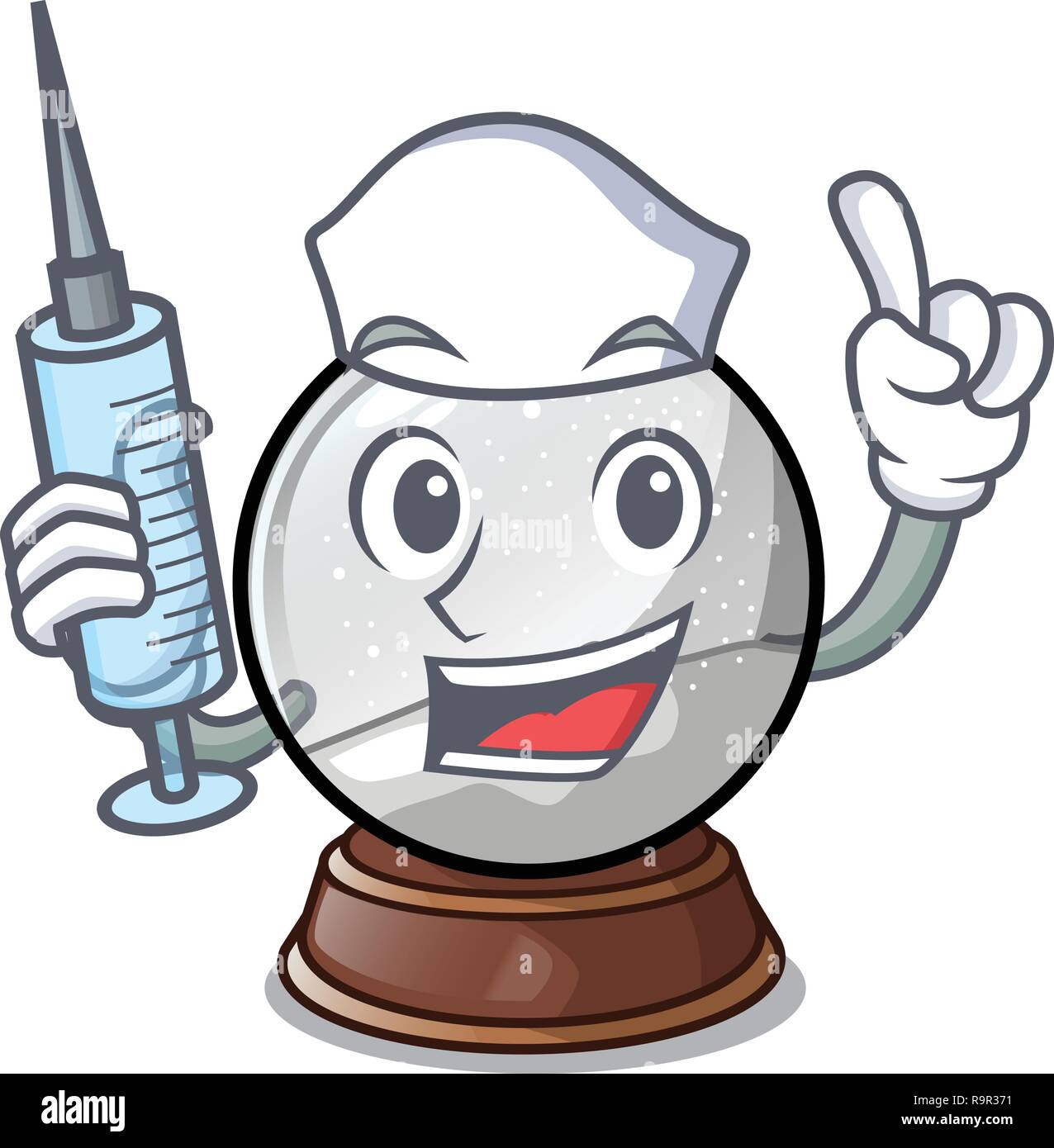 Nurse christmas snow globe on table character Stock Vector Image & Art