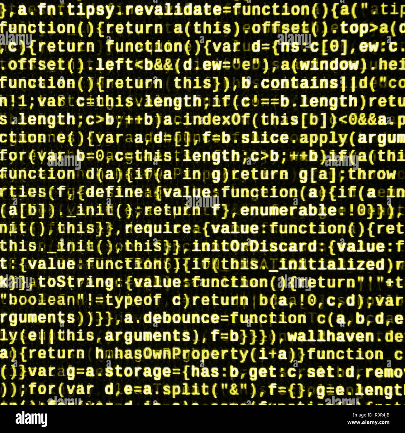 Computer program preview. Programming code typing. Information technology website coding standards for web design Modern tech. CSS, JavaScript and HTM Stock Photo