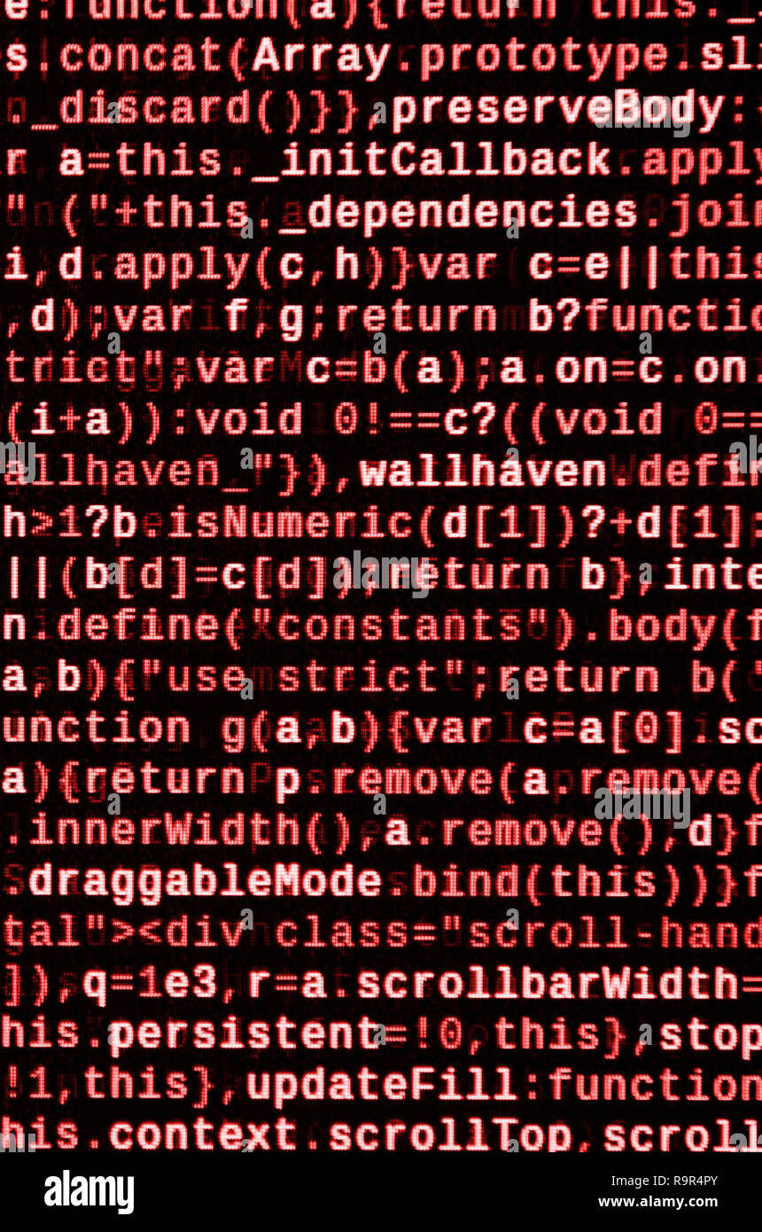 Computer program preview. Programming code typing. Information ...