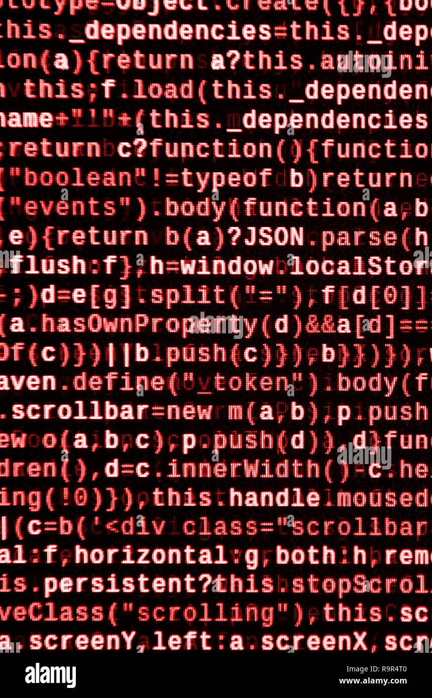 Computer program preview. Programming code typing. Information ...