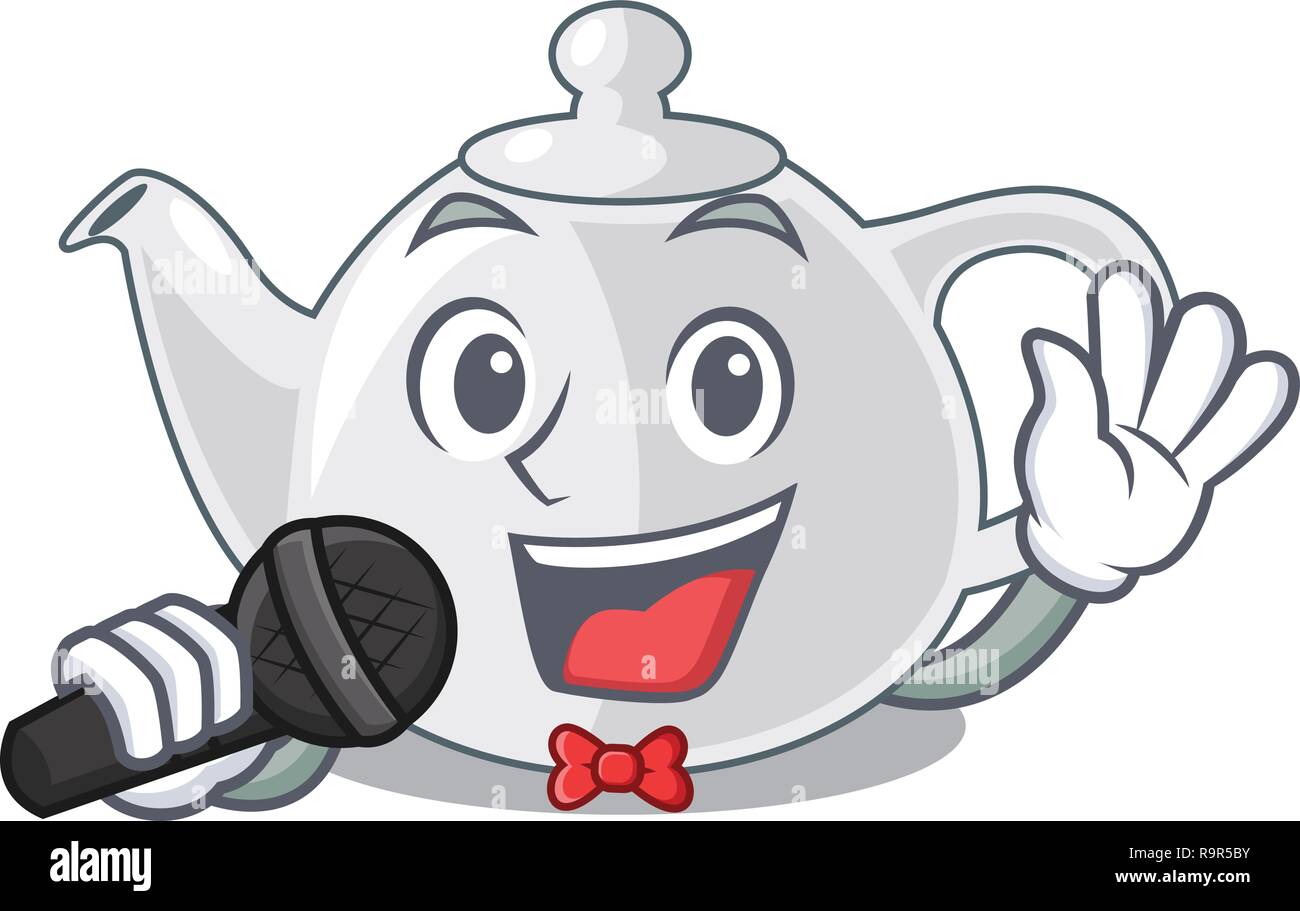 Singing porcelain teapot in table a character Stock Vector Image & Art