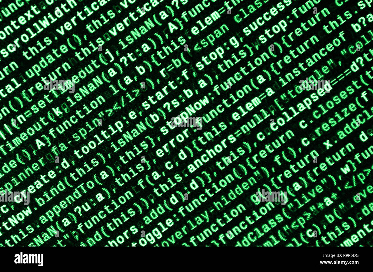 Computer program preview. Programming code typing. Information ...