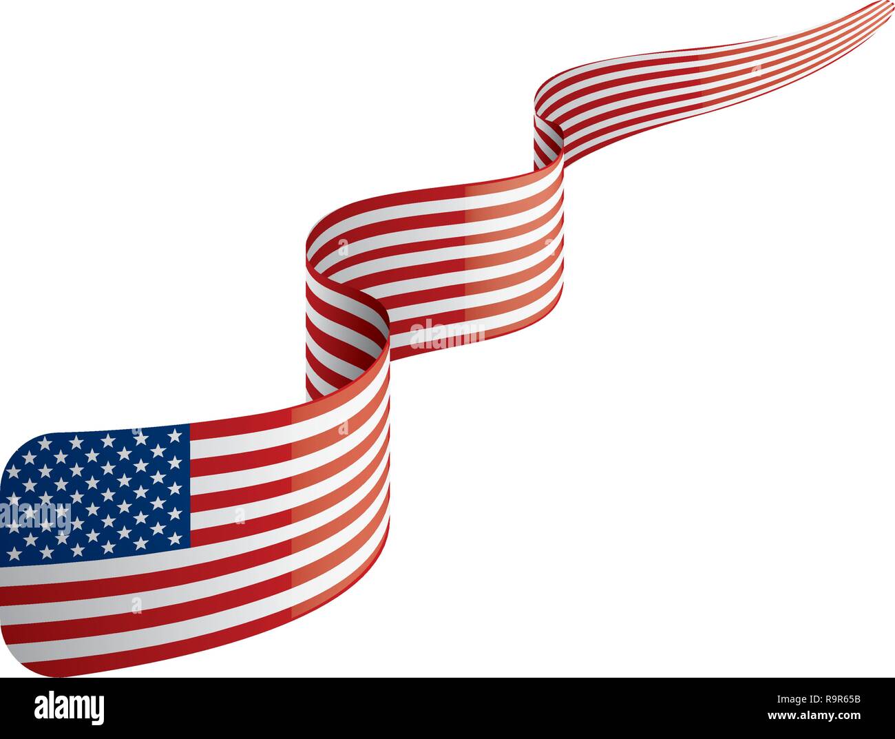 USA flag, vector illustration on a white background Stock Vector Image ...