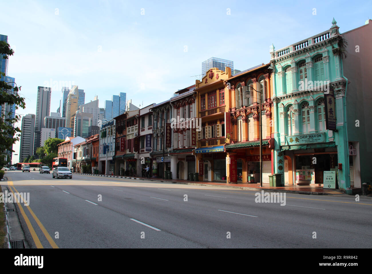The Upper Cross Street in Singapour. Stock Photo