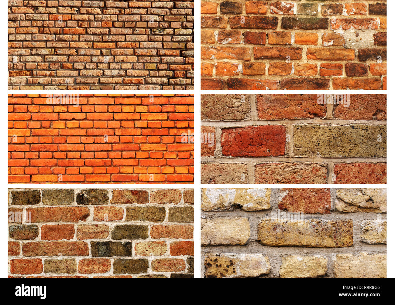 Collection of banners with textures of brick walls Stock Photo Alamy