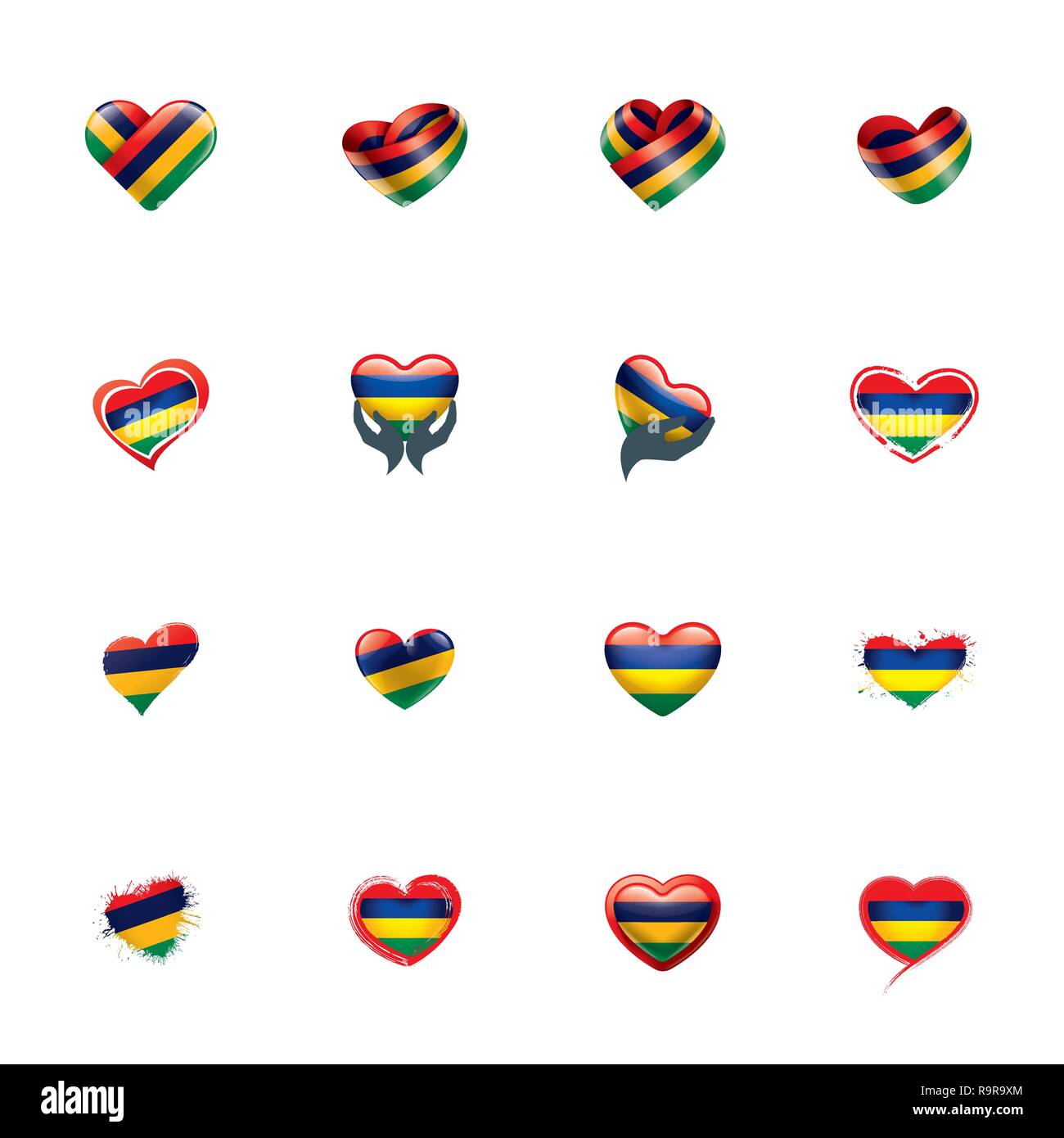 Mauritius flag, vector illustration on a white background Stock Vector ...
