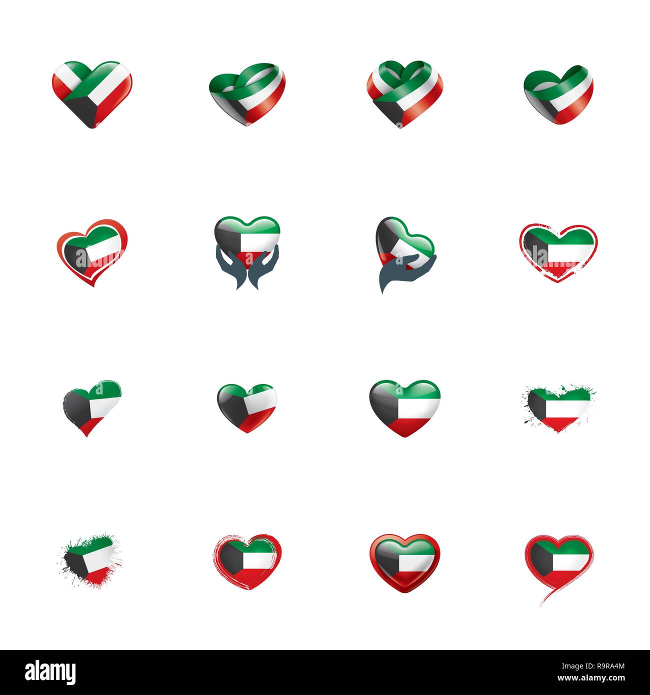 Kuwait flag, vector illustration on a white background Stock Vector ...