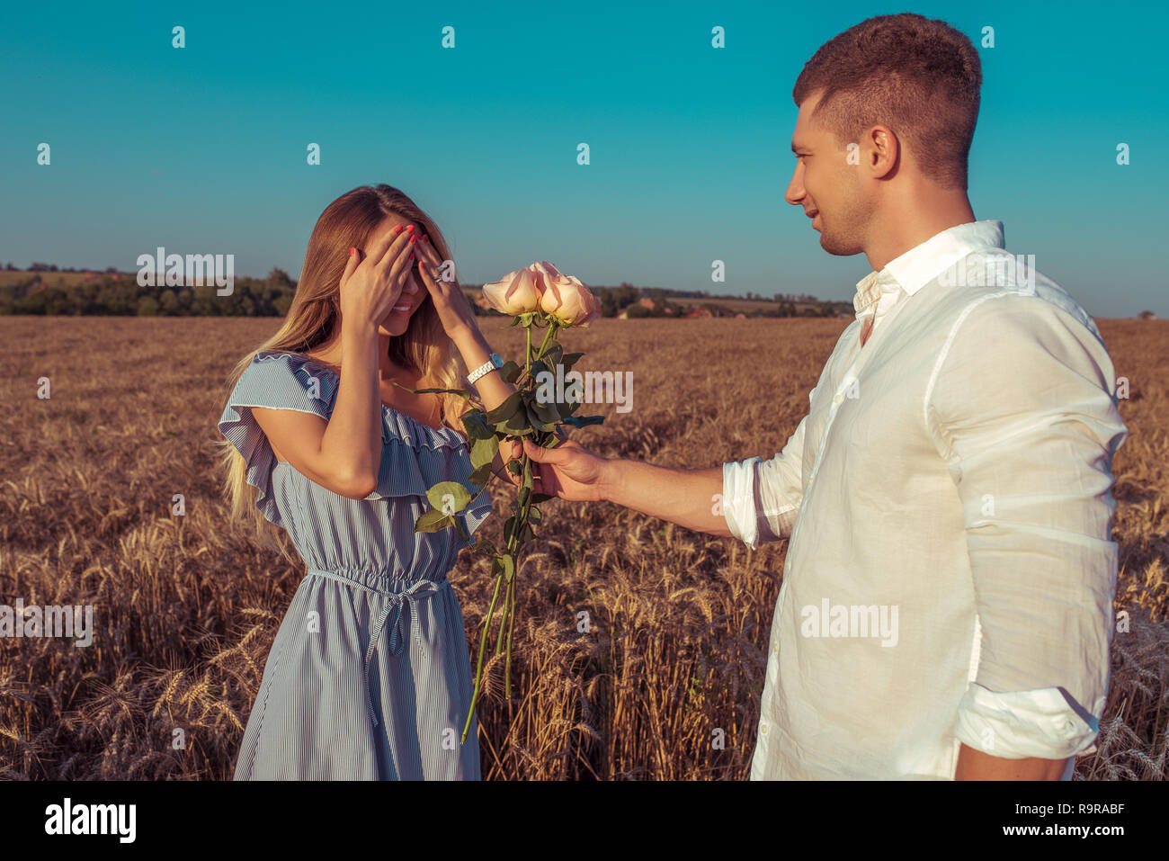 Man Getting Roses A Man Giving Roses To A Girl