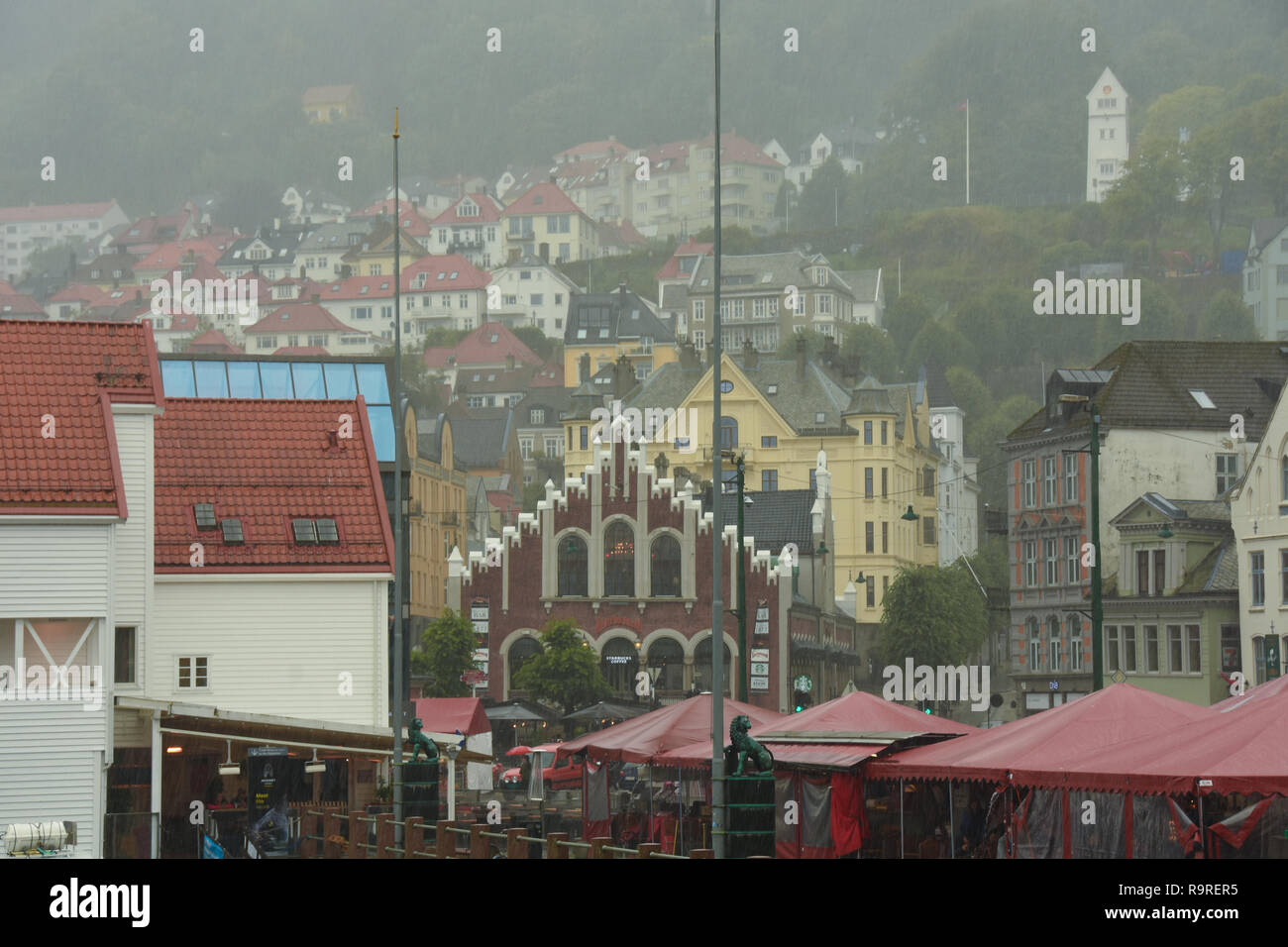 Rain storm in Bergen, Norway Stock Photo Alamy