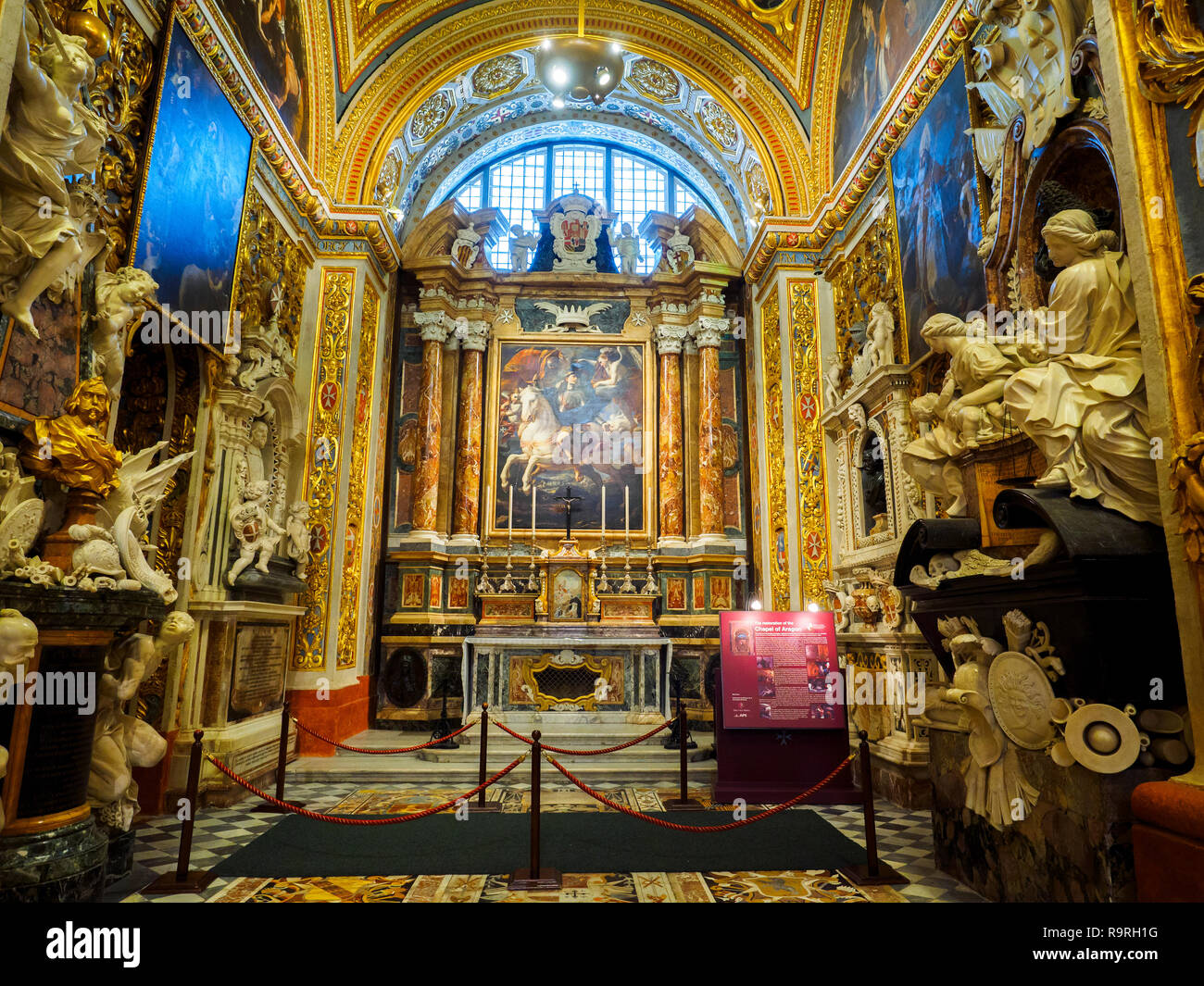 The chapel of the langue of Aragon, Catalonia and Navarre in St John's Cathedral - Valletta, Malta Stock Photo