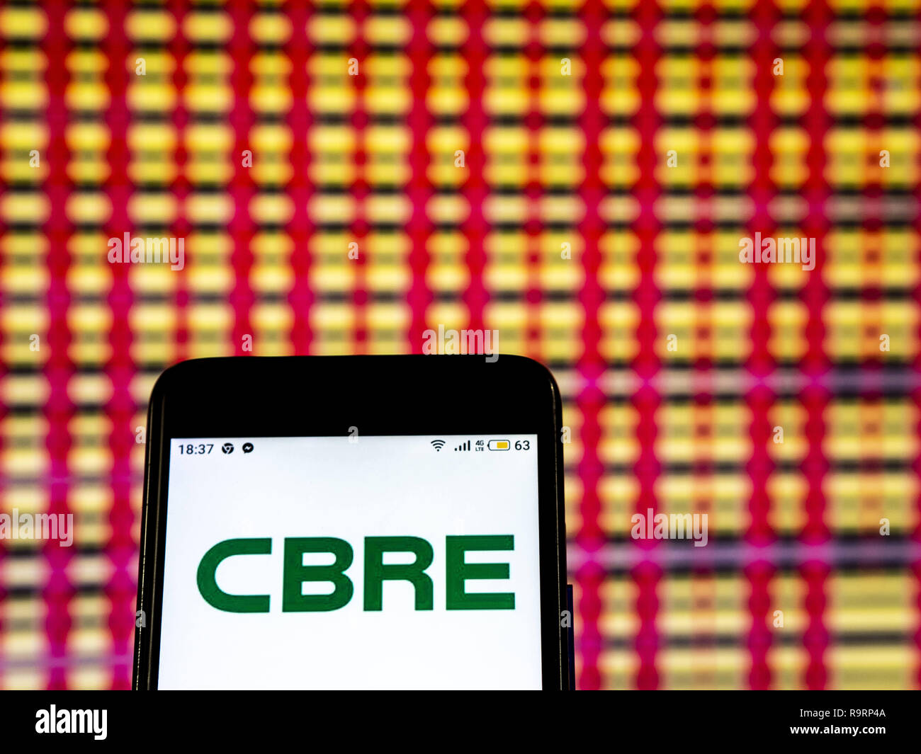 Kiev, Ukraine. 19th Dec, 2018. CBRE Group Real Estate Company Logo.