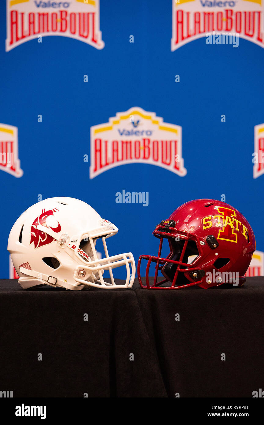 December 27, 2018: Washington State and Iowa State Helmets pre-game at the NCAA Valero Alamo Bowl. San Antonio, TX. Mario Cantu/CSM Stock Photo - Alamy December 27, 2018: Washington State and Iowa State Helmets pre-game at the NCAA Valero Alamo Bowl. San Antonio, TX. Mario Cantu/CSM Stock Photo - Alamy