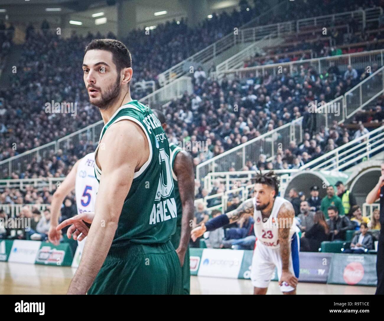 Athens, Greece. 28th Dec, 2018. Ioannis Papapetrou of Panathinaikos BC  reacts during the Euroleague basketball match between Panathinaikos BC and  CSKA Moscow at Olympic indoor hall. Credit: Ioannis Alexopoulos/SOPA  Images/ZUMA Wire/Alamy Live