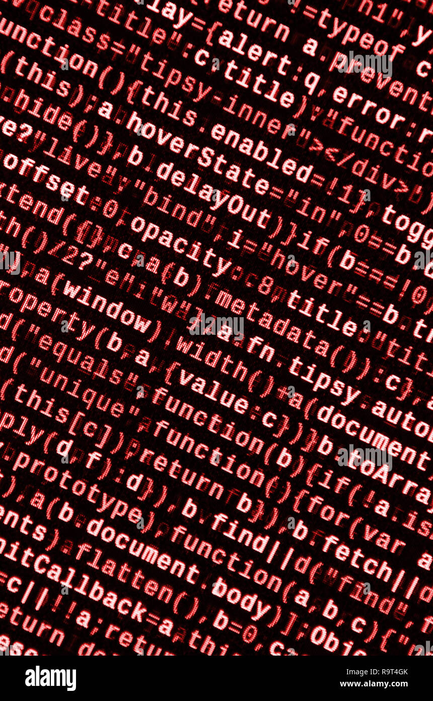 Computer program preview. Programming code typing. Information ...
