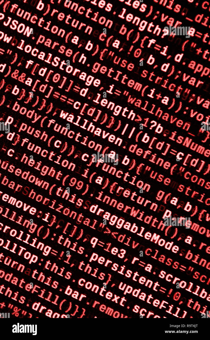 Computer program preview. Programming code typing. Information ...