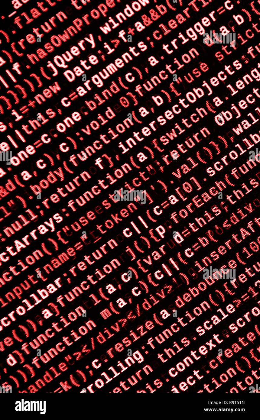 Computer program preview. Programming code typing. Information ...