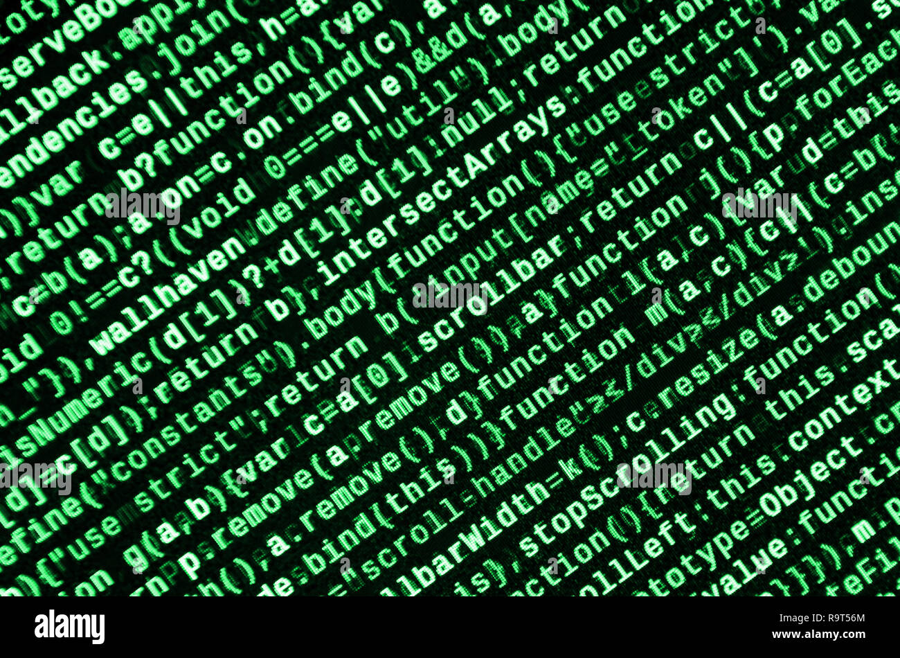 Computer program preview. Programming code typing. Information ...