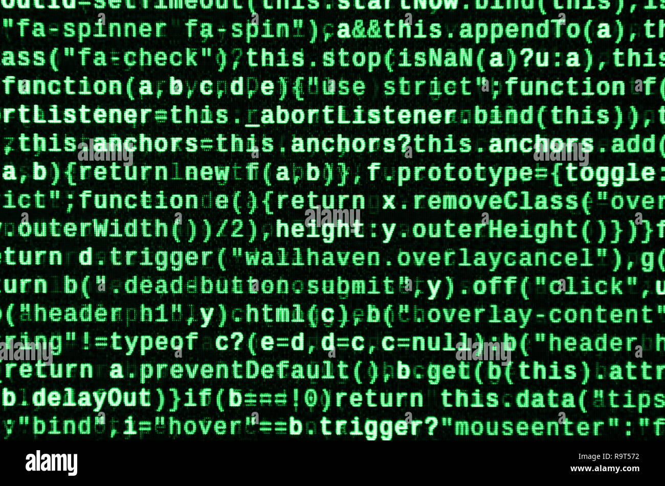 Computer program preview. Programming code typing. Information ...