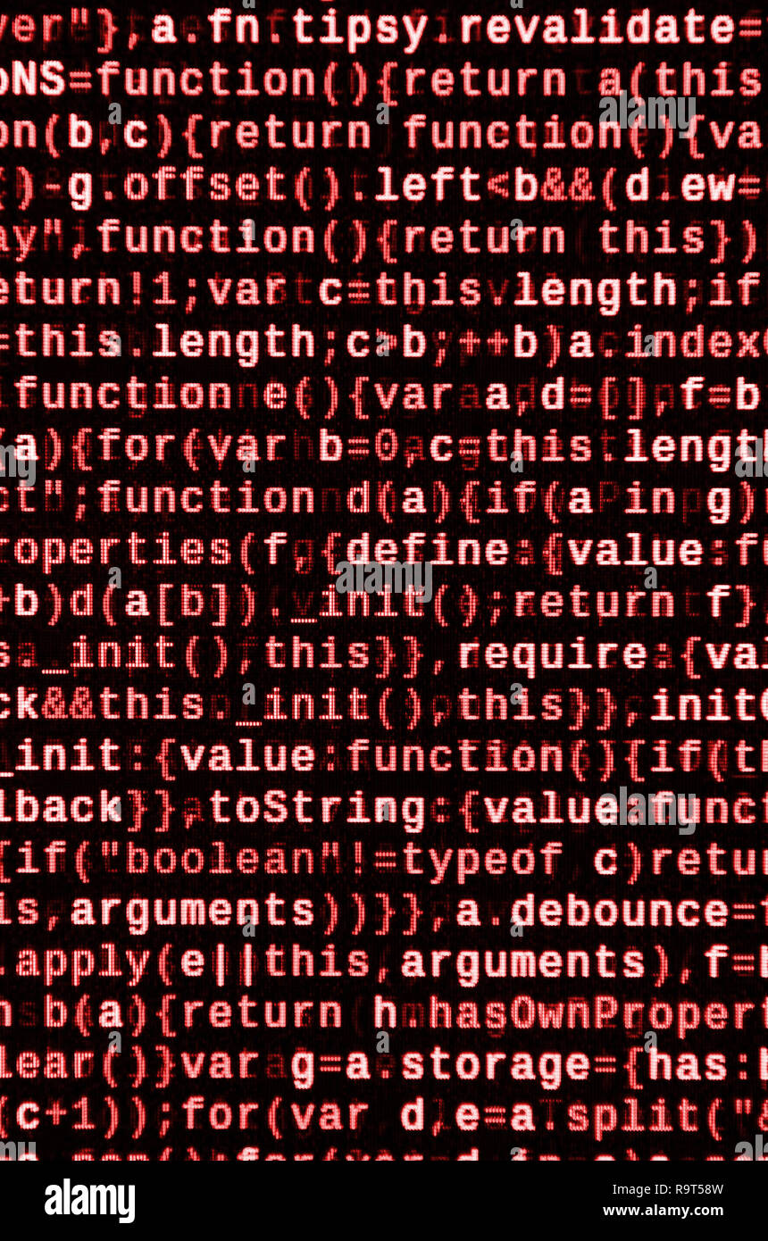 Computer program preview. Programming code typing. Information ...