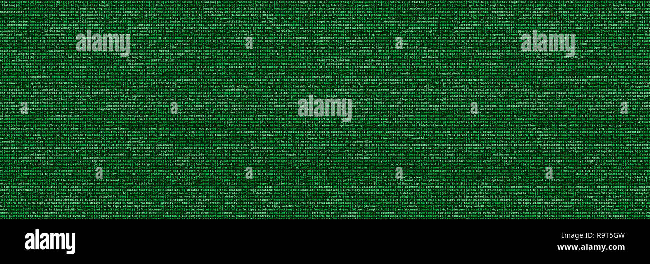 Javascript functions, variables, objects. Monitor closeup of function source code. IT specialist workplace. Big data and Internet of things trend. HTM Stock Photo