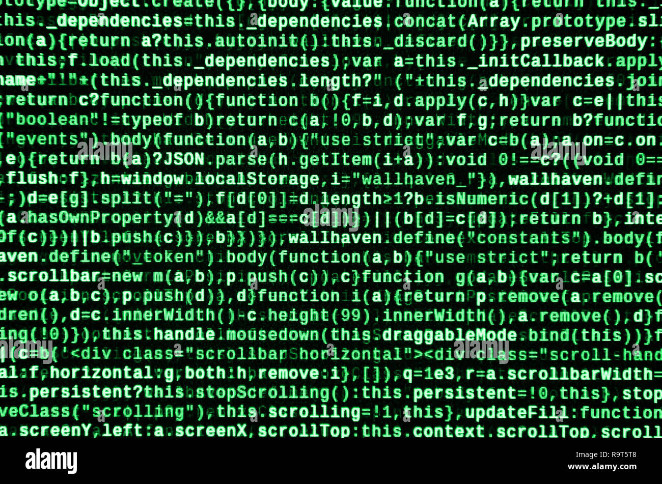 Javascript functions, variables, objects. Monitor closeup of function ...