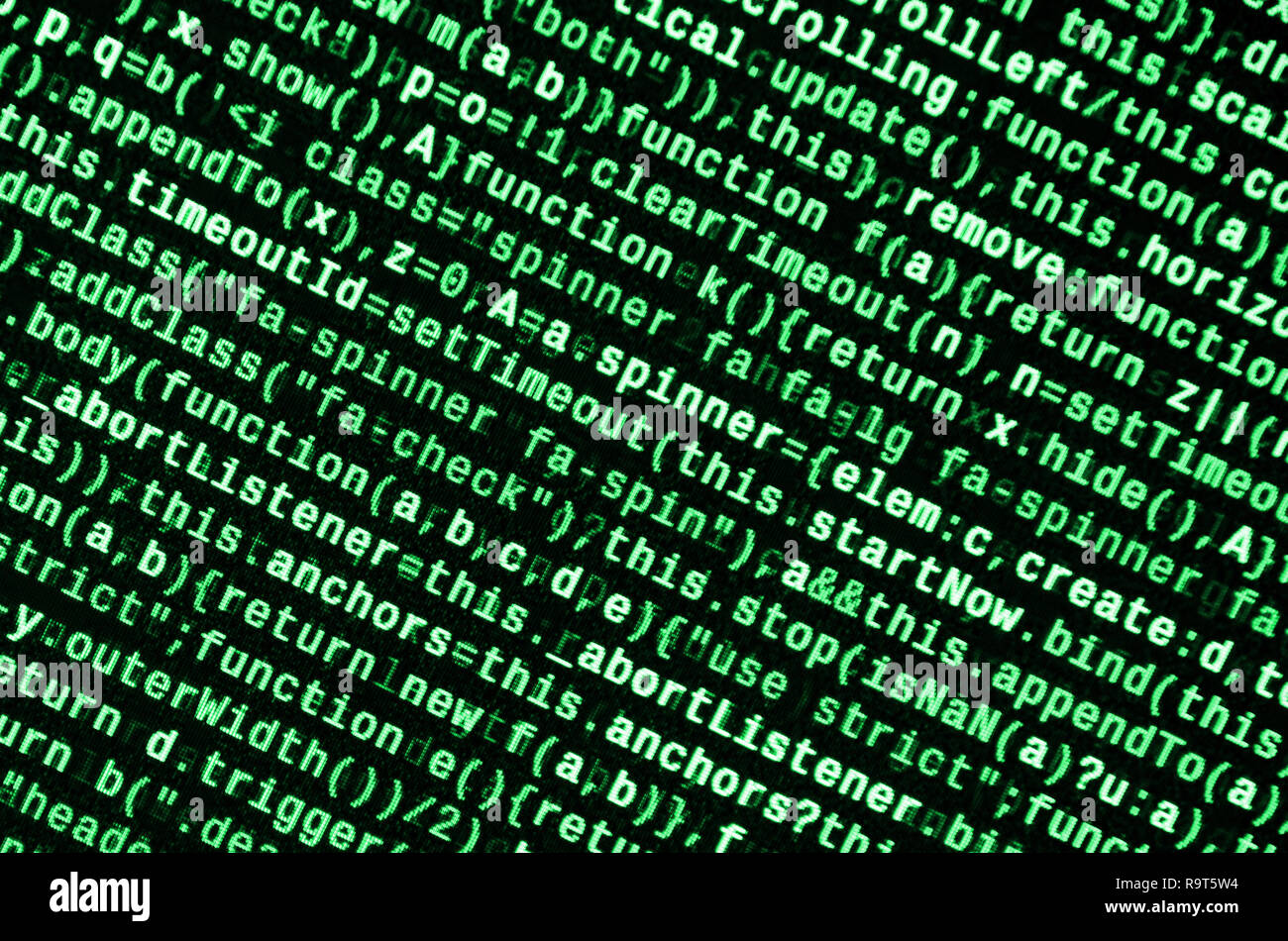 Computer program preview. Programming code typing. Information technology website coding standards for web design Modern tech. CSS, JavaScript and HTM Stock Photo