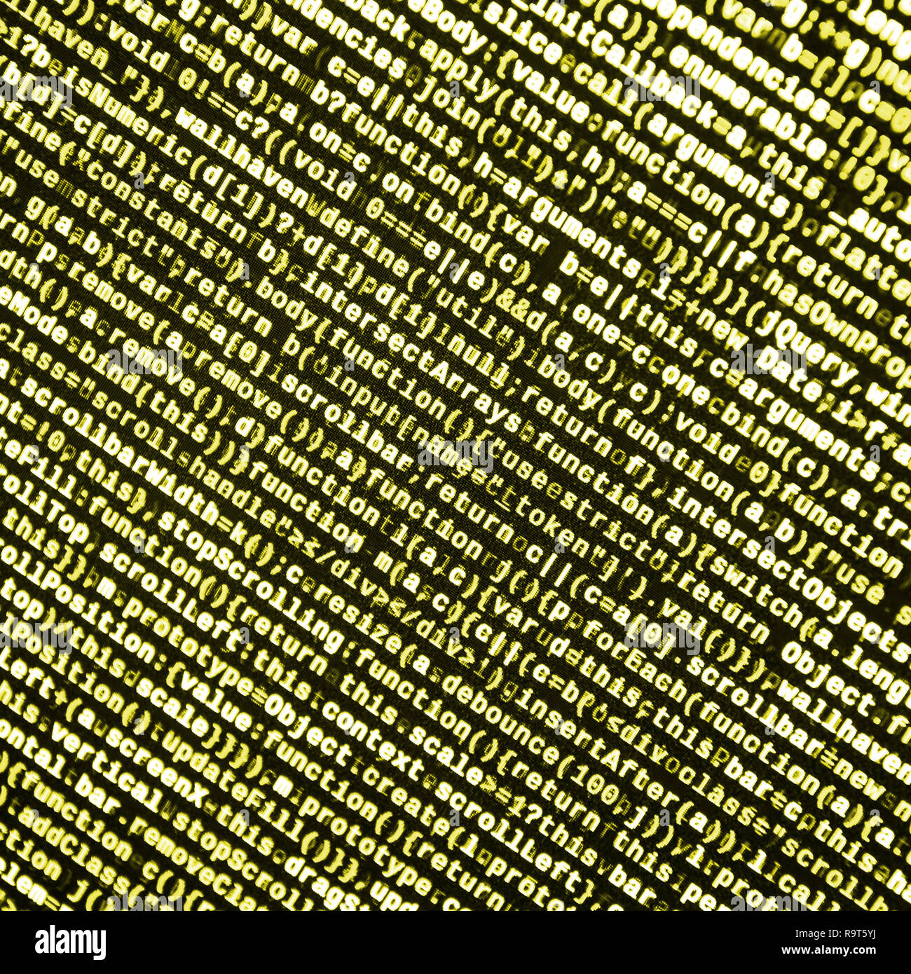 Computer program preview. Programming code typing. Information technology website coding standards for web design Modern tech. CSS, JavaScript and HTM Stock Photo