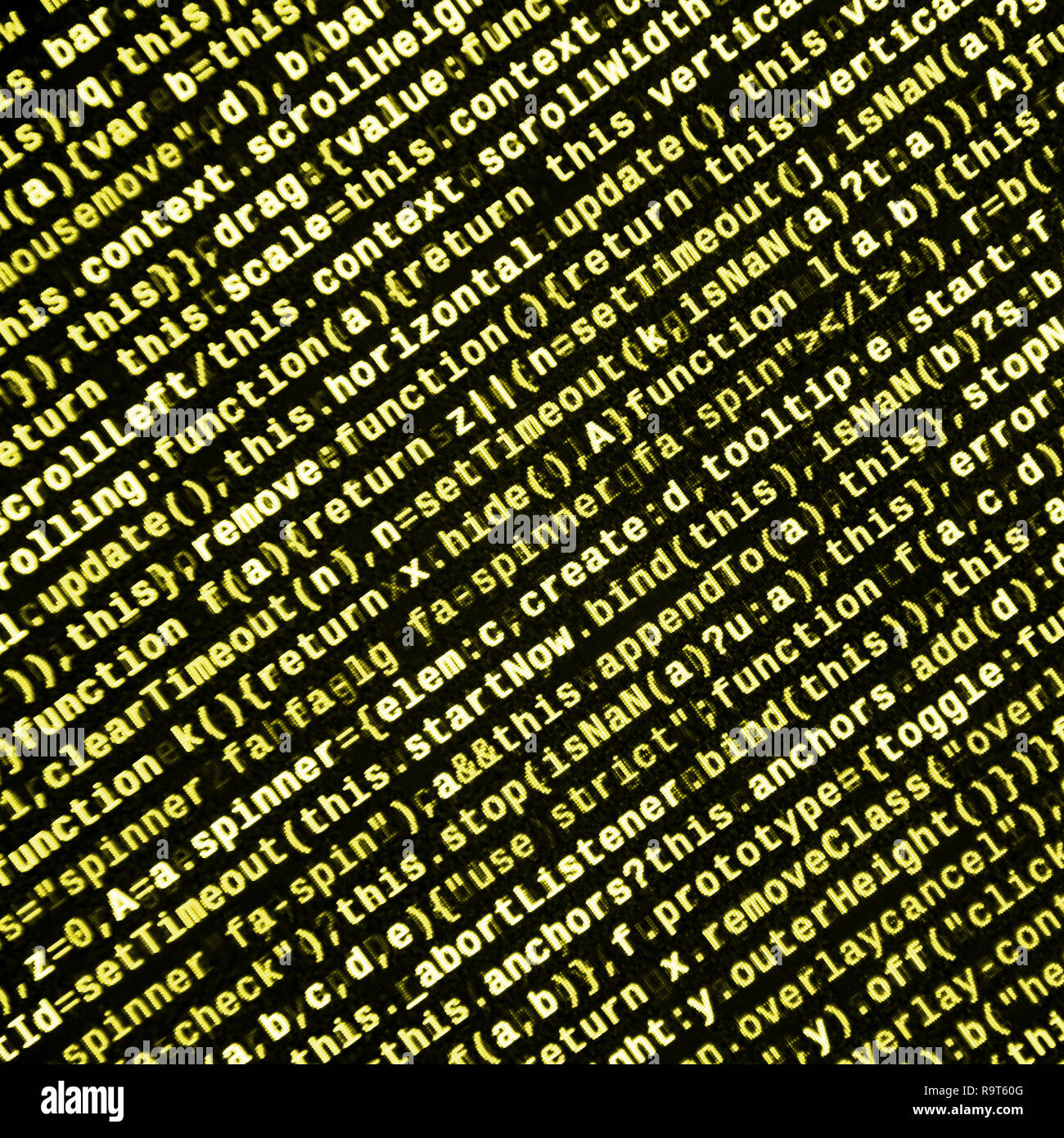 Computer program preview. Programming code typing. Information technology website coding standards for web design Modern tech. CSS, JavaScript and HTM Stock Photo